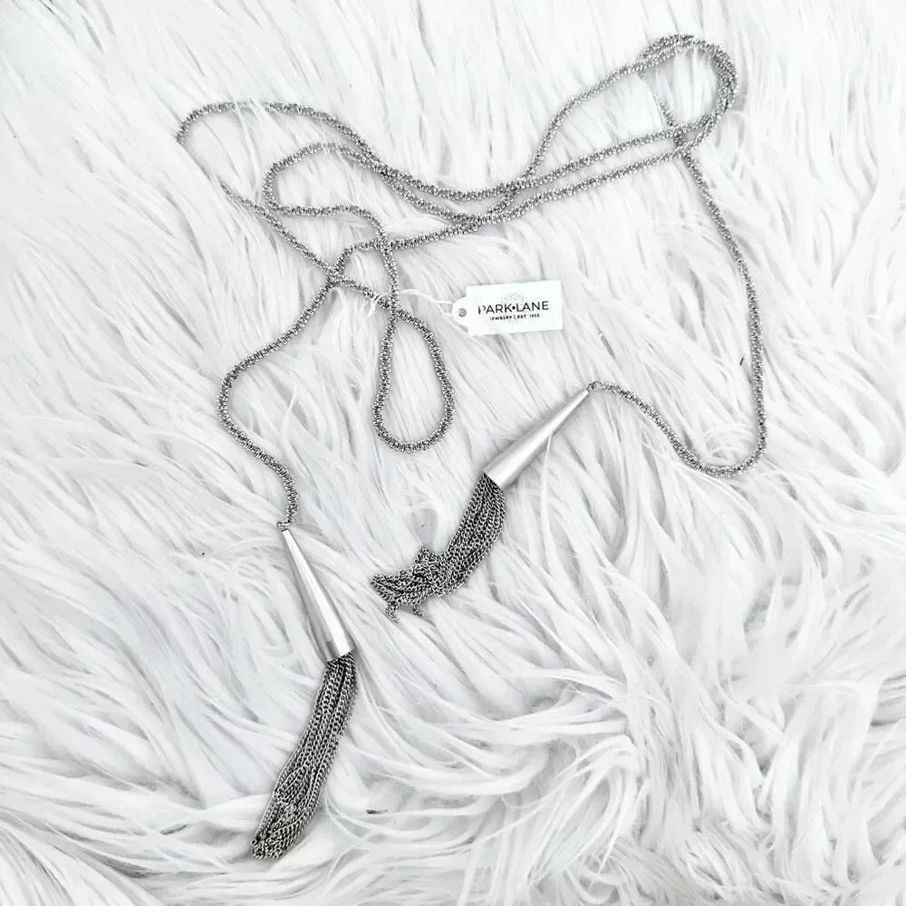 PARK LANE JEWELRY | Detailed Long Strand Tassel Necklace Ties to Close Anchor - Picture 2 of 4